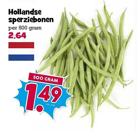 Hollandse sperziebonen per 500 gram