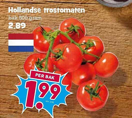 Hollandse trostomaten bak 500 gram PER BAK
