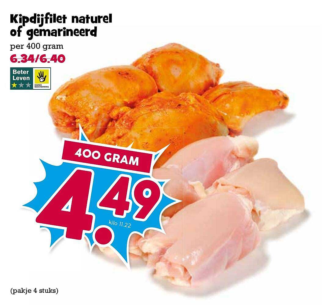 Kipdijfilet naturel of gemarineerd