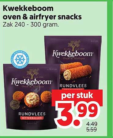 Kwekkeboom oven & airfryer snacks Zak 240 - 300 gram.