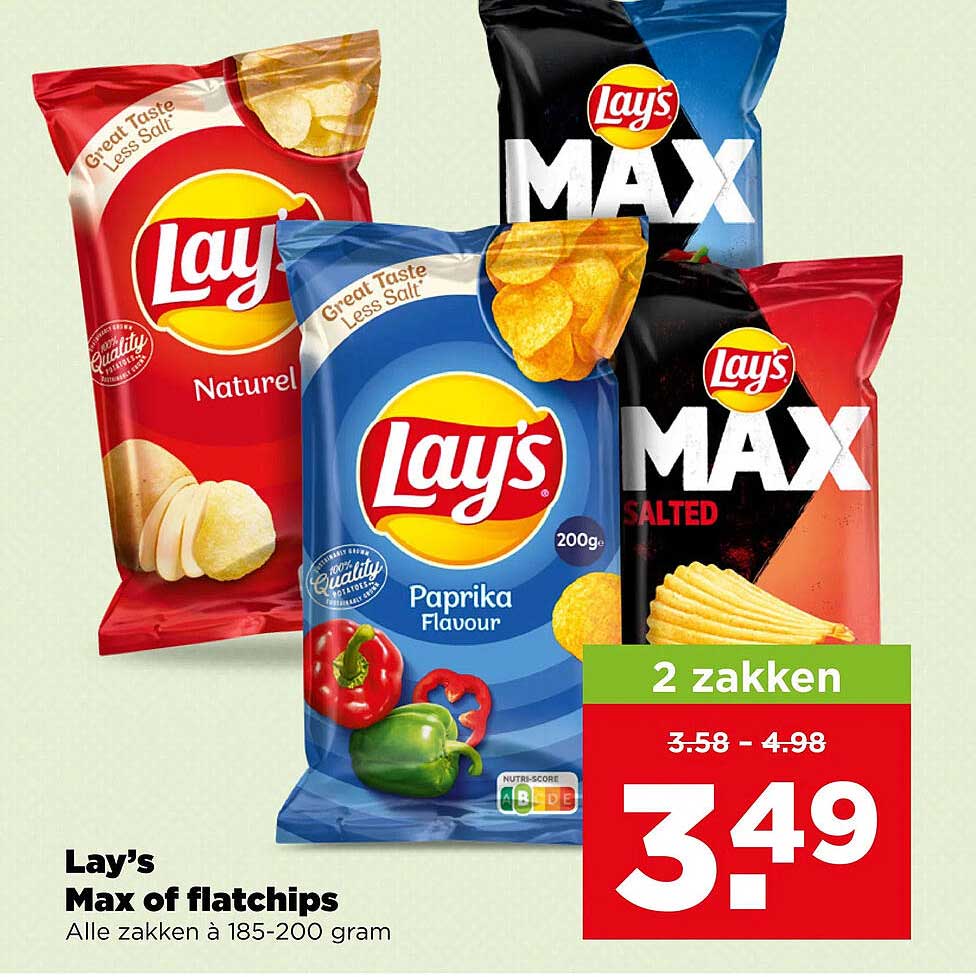 Lay's Max of fliatchips Alle zakken à 185-200 gram 2 zakken