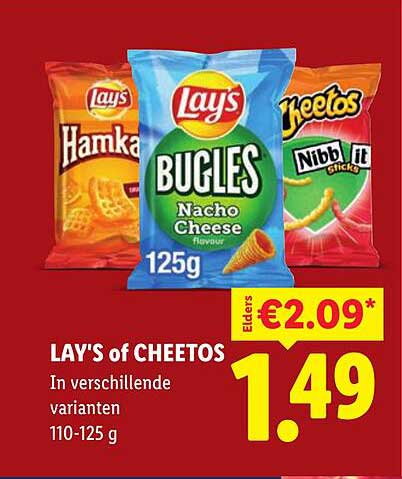 LAY'S of CHEETOS In verschillende varianten 110-125 g