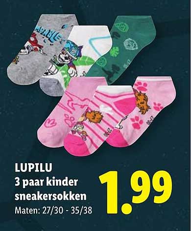 LUPILU 3 paar kinder sneakersokken