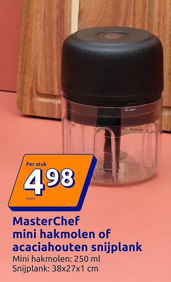 MasterChef mini hakmolen of acaciahouten snijplank