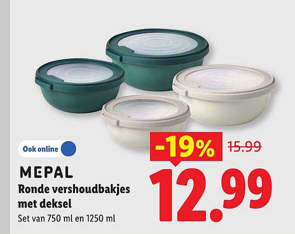 MEPAL Ronde vershoudbakjes met deksel