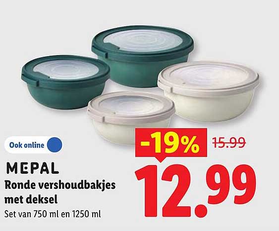 MEPAL Ronde vershoudbakjes met deksel