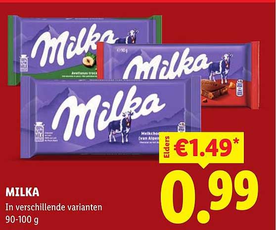 MILKA In verschillende varianten 90-100 g