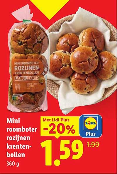 Mini roomboter rozijnen krentenbollen -20%
