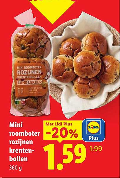 Mini roomboter rozijnen krentenbollen -20%