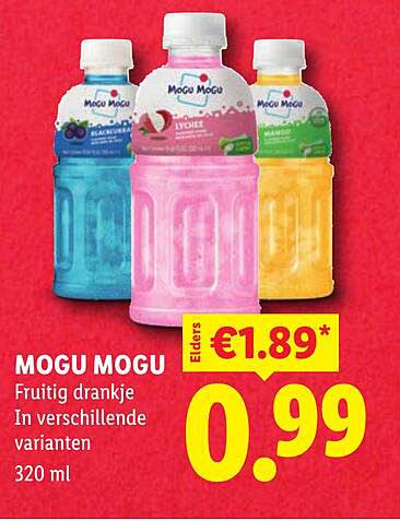 MOGU MOGU Fruitig drankje In verschillende varianten 320 ml