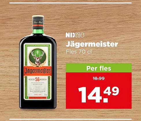 NIX18 Jägermeister Fles 70 cl Per fles