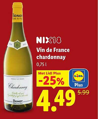 NIX18 Vin de France chardonnay 0,75 l