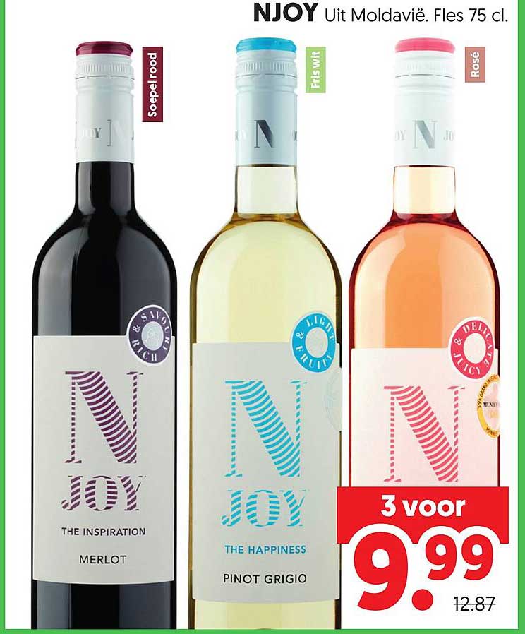 NJOY Uit Moldavië. Fles 75 cl.