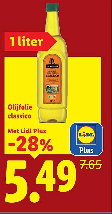 Olijfolie classico 1 liter Met Lidl Plus -28%