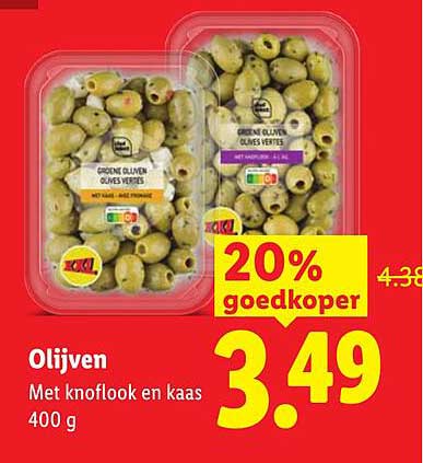 Olijven Met knoflook en kaas 400 g