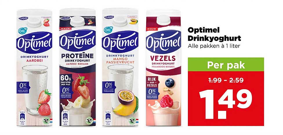 Optimel Drinkyoghurt Alle pakken à 1 liter