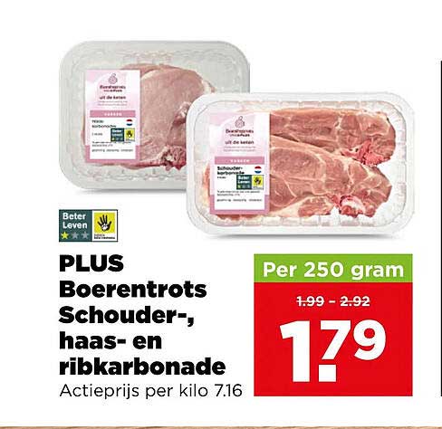PLUS Boerentrots Schouder-, haas- en ribkarbonade