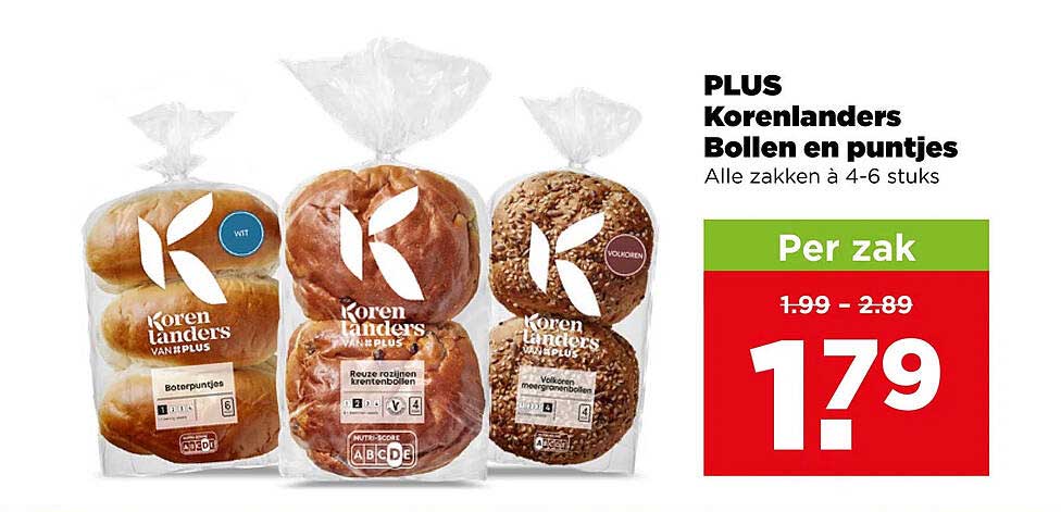 PLUS Korenlanders Bollen en puntjes Alle zakken à 4-6 stuks Per zak