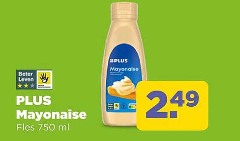 PLUS Mayonaise Fles 750 ml