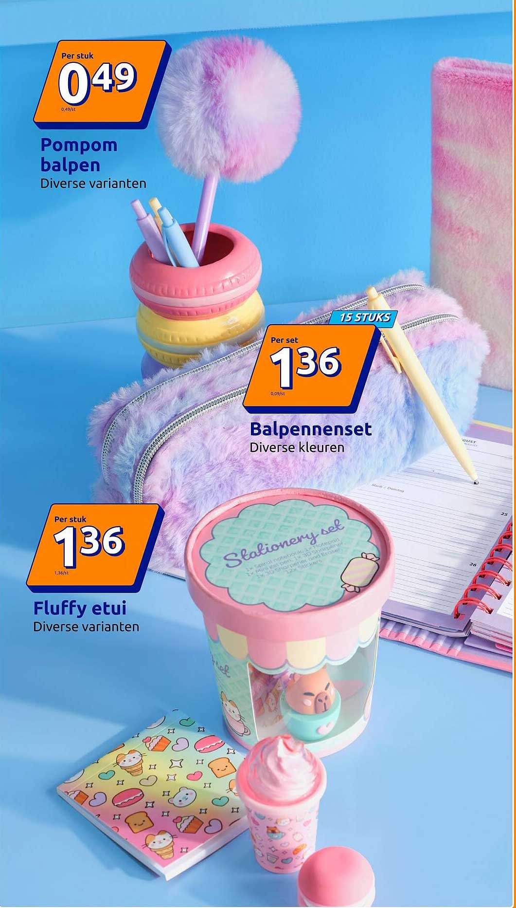 Pompom balpen Diverse varianten