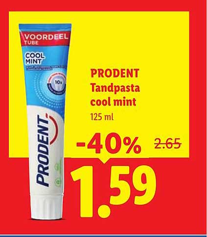 PRODENT Tandpasta cool mint 125 ml -40%