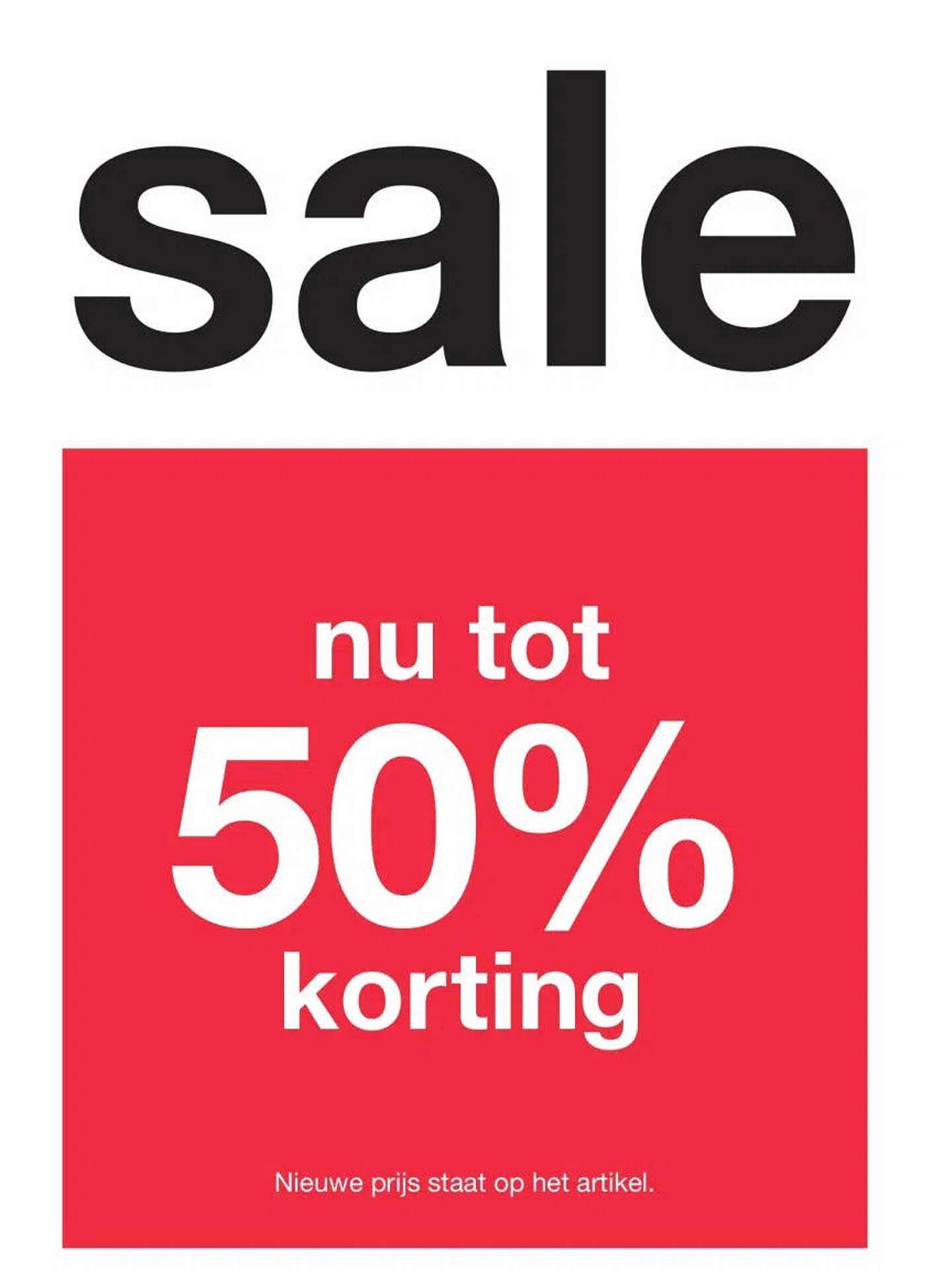sale nu tot 50% korting