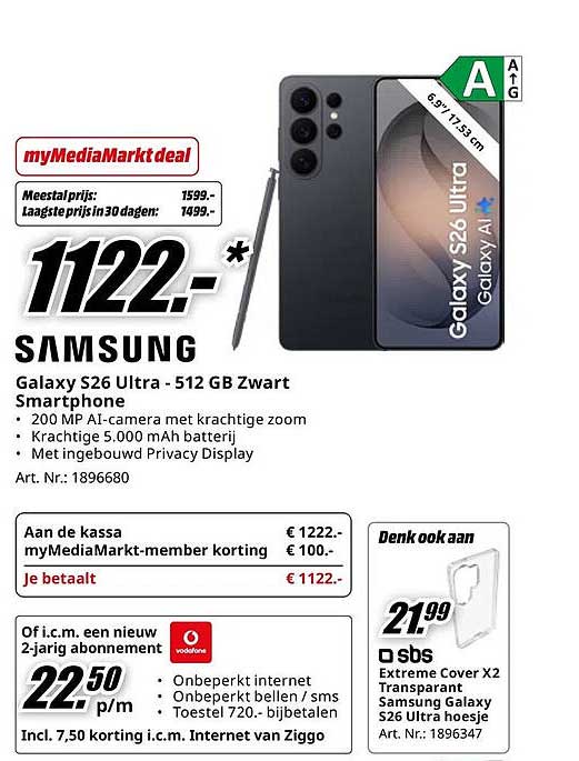 Samsung Galaxy S26 Ultra - 512 GB Zwart Smartphone