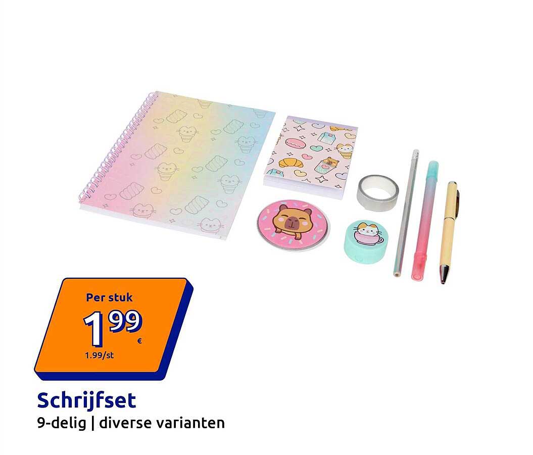 Schrijfset 9-delig | diverse varianten