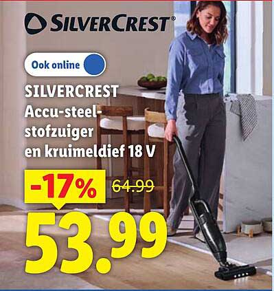 SILVERCREST Accu-steel-stofzuiger en kruimeldief 18 V