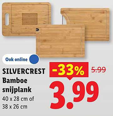 SILVERCREST Bamboo snijplank 40 x 28 cm of 38 x 26 cm