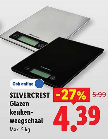 SILVERCREST Glazen keuken-weegschaal