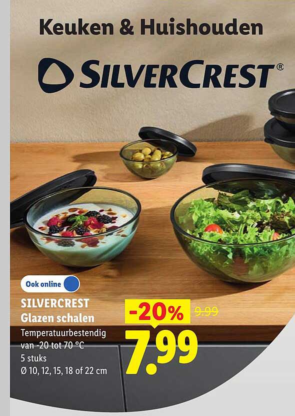 SILVERCREST Glazen schalen -20%
