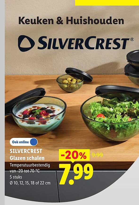 SILVERCREST Glazen schalen -20%