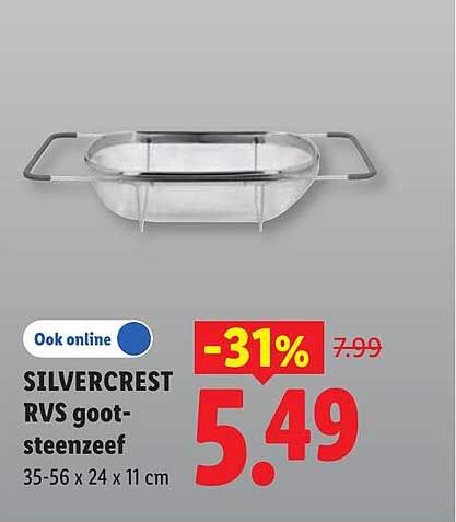 SILVERCREST RVS goot-steenzeef