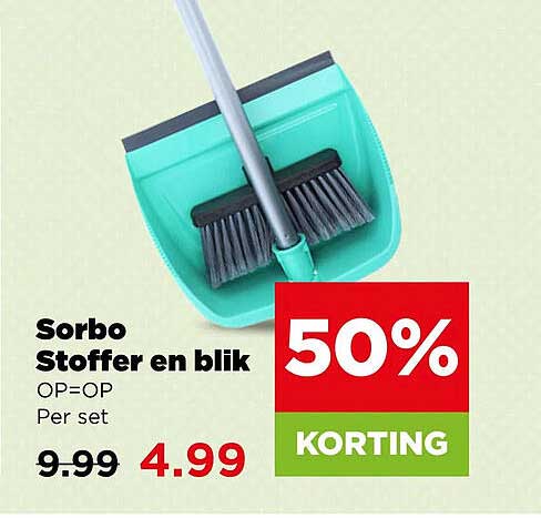 Sorbo stoffer en blik OP=OP Per set 50% KORTING