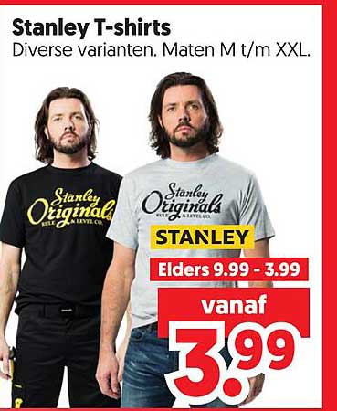 Stanley T-shirts Diverse varianten. Maten M t/m XXL.