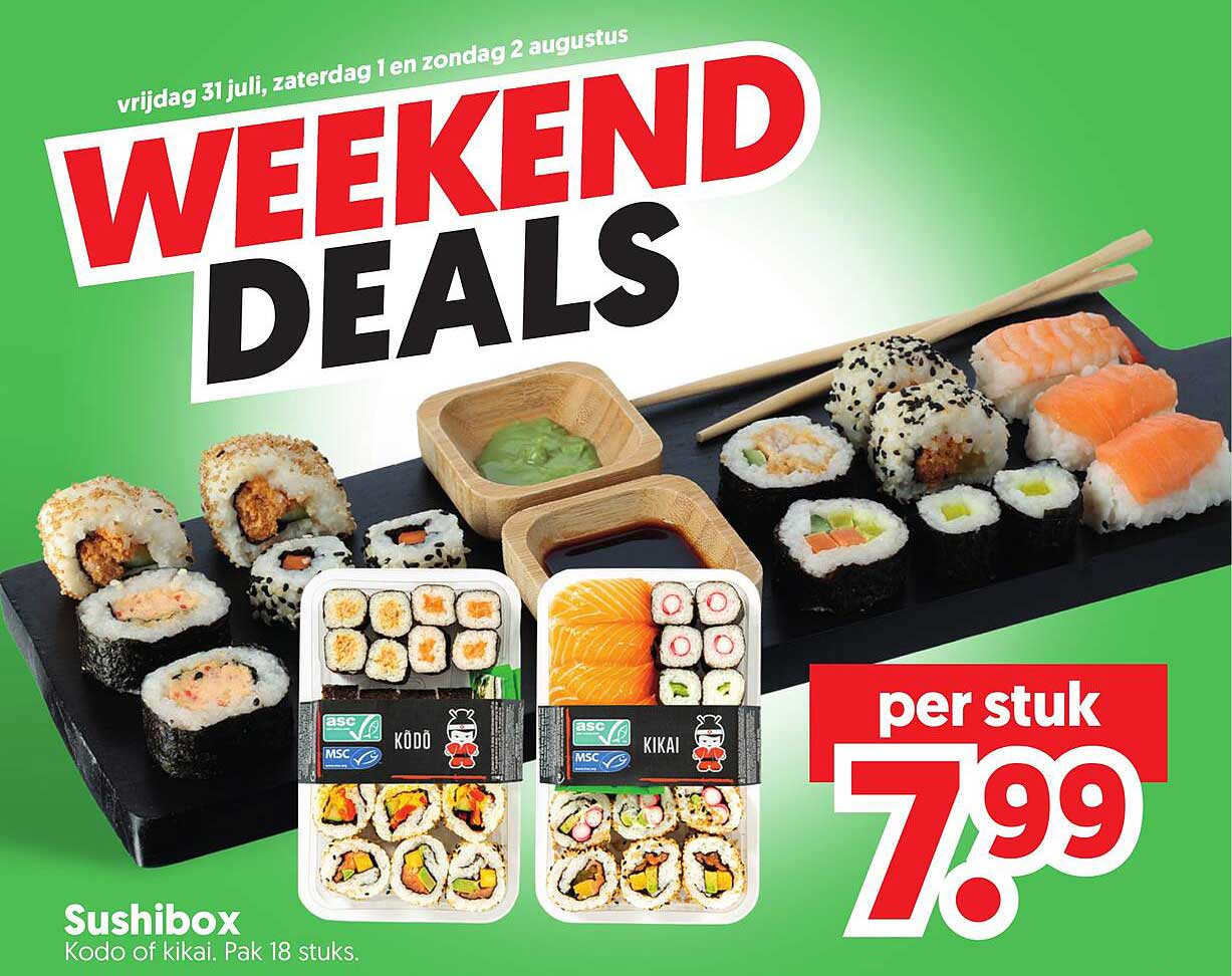 Sushibox Kodo of Kikai. Pak 18 stuks.