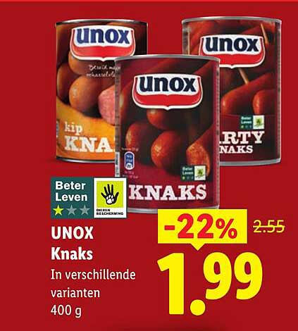 UNOX Knaks In verschillende varianten 400 g
