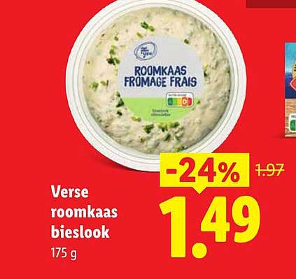 Verse roomkaas bieslook