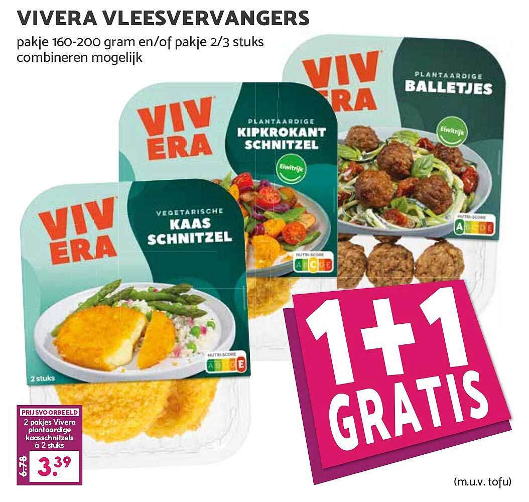 VIVERA VLEESVERVANGERS 1+1 GRATIS