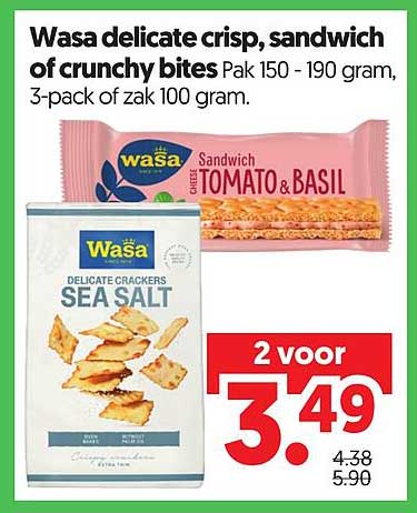 Wasa delicate crisp, sandwich of crunchy bites 2 voor