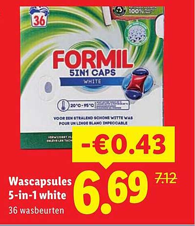 Wascapsules 5-in-1 white 36 wasbeurten