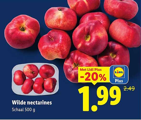 Wilde nectarines -20% met Lidl Plus