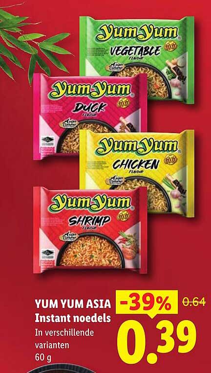 YUM YUM ASIA Instant noedels In verschillende varianten 60 g