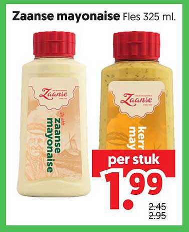 Zaanse mayonaise fles 325 ml. per stuk