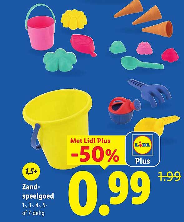 Zand-speelgoed 1-, 3-, 4-, 5- of 7-delig Met Lidl Plus -50%