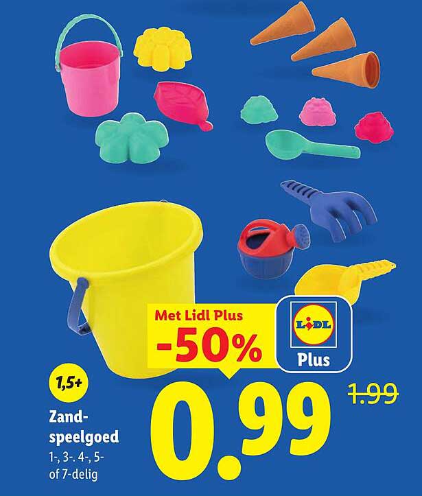 Zand-speelgoed 1-, 3-, 4-, 5- of 7-delig Met Lidl Plus -50%
