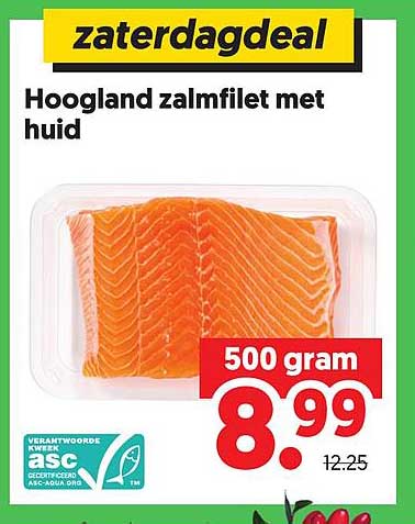 zaterdagdeal Hooland zalmfilet met huid