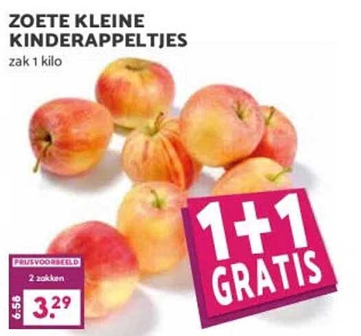 ZOETE KLEINE KINDERAPPELTJES zak 1 kilo 1+1 GRATIS