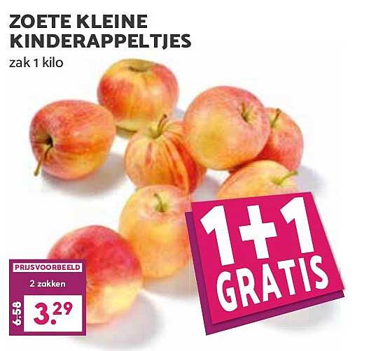 ZOETE KLEINE KINDERAPPELTJES zak 1 kilo 1+1 GRATIS
